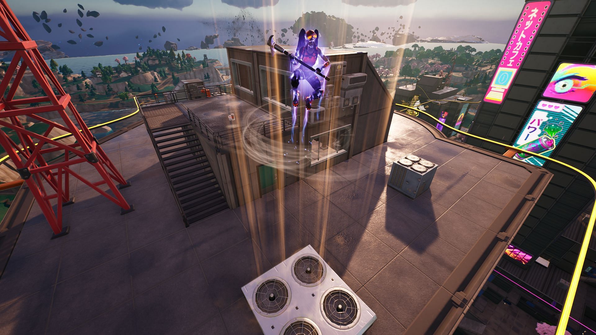 Don't worry about falling down after stepping on an Air Vent (Image via Epic Games/Fortnite)